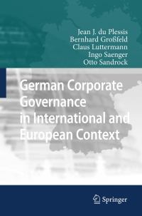 Imagen de portada: German Corporate Governance in International and European Context 9783642090288