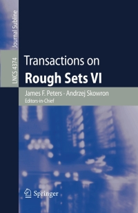 Immagine di copertina: Transactions on Rough Sets VI 1st edition 9783540711988