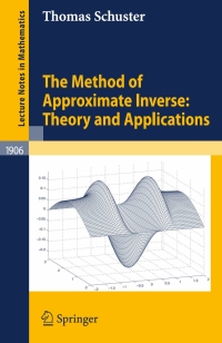 Cover image: The Method of Approximate Inverse: Theory and Applications 9783540712268
