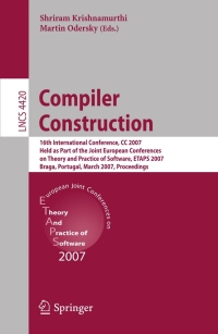 Imagen de portada: Compiler Construction 1st edition 9783540712282
