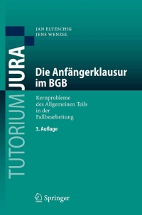 Titelbild: Die Anfängerklausur im BGB 3rd edition 9783540712824