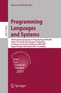 صورة الغلاف: Programming Languages and Systems 1st edition 9783540713142