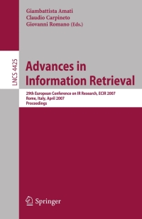 Immagine di copertina: Advances in Information Retrieval 1st edition 9783540714941