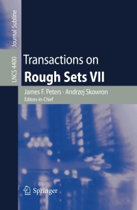 Imagen de portada: Transactions on Rough Sets VII 1st edition 9783540716624