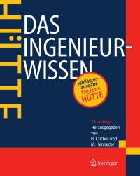 Omslagafbeelding: HÜTTE - Das Ingenieurwissen 33rd edition 9783540718512