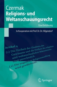 Cover image: Religions- und Weltanschauungsrecht 9783540720485