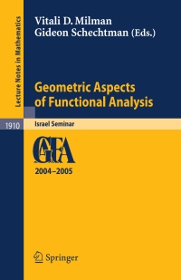 表紙画像: Geometric Aspects of Functional Analysis 1st edition 9783540720522