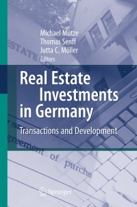 Cover image: Real Estate Investments in Germany 1st edition 9783540721789