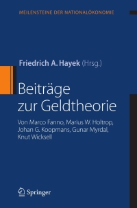 Imagen de portada: Beiträge zur Geldtheorie 1st edition 9783540722113