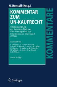 Imagen de portada: Kommentar zum UN-Kaufrecht 2nd edition 9783540720904