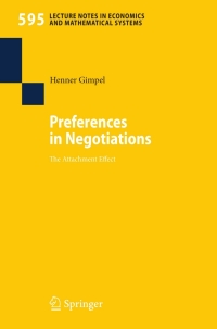 Cover image: Preferences in Negotiations 9783540722250