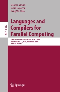 Omslagafbeelding: Languages and Compilers for Parallel Computing 1st edition 9783540725206