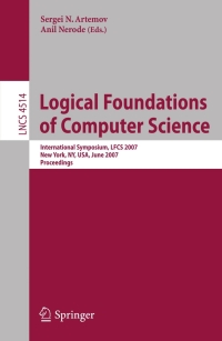 Imagen de portada: Logical Foundations of Computer Science 1st edition 9783540727323