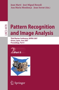 表紙画像: Pattern Recognition and Image Analysis 1st edition 9783540728481