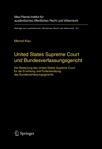 Cover image: United States Supreme Court und Bundesverfassungsgericht 9783540728863