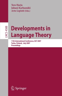 Immagine di copertina: Developments in Language Theory 1st edition 9783540732075