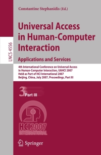 表紙画像: Universal Access in Human-Computer Interaction. Applications and Services 1st edition 9783540732822