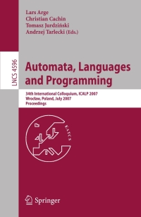 Cover image: Automata, Languages and Programming 1st edition 9783540734192