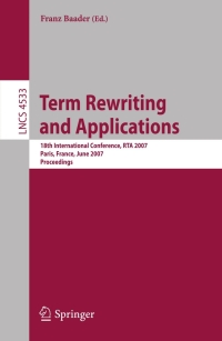 表紙画像: Term Rewriting and Applications 1st edition 9783540734475