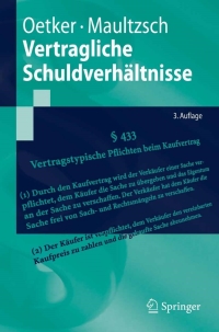 Cover image: Vertragliche Schuldverhältnisse 3rd edition 9783540738053