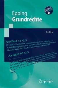 Cover image: Grundrechte 3rd edition 9783540738077