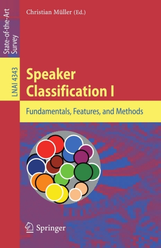 Cover image: Speaker Classification I 1st edition 9783540741862