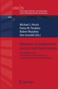 Imagen de portada: Advances in Cooperative Control and Optimization 1st edition 9783540743545