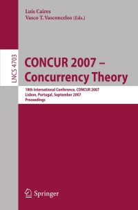 Cover image: CONCUR 2007 - Concurrency Theory 1st edition 9783540744061