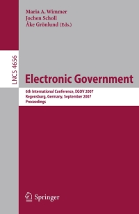 Titelbild: Electronic Goverment 1st edition 9783540744436