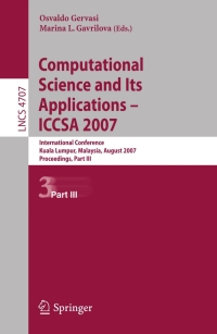 Cover image: Computational Science and Its Applications - ICCSA 2007 1st edition 9783540744825