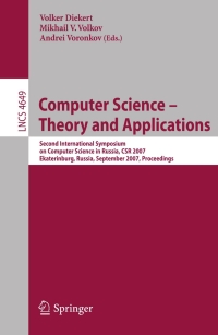 Immagine di copertina: Computer Science - Theory and Applications 1st edition 9783540745099