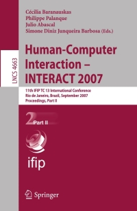 Titelbild: Human-Computer Interaction - INTERACT 2007 1st edition 9783540747994