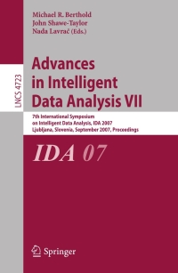 Imagen de portada: Advances in Intelligent Data Analysis VII 1st edition 9783540748243