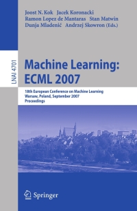 Cover image: Machine Learning: ECML 2007 1st edition 9783540749578