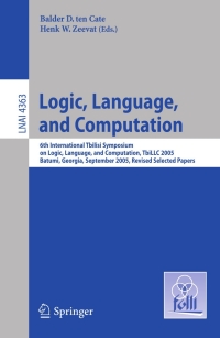 Imagen de portada: Logic, Language, and Computation 1st edition 9783540751434