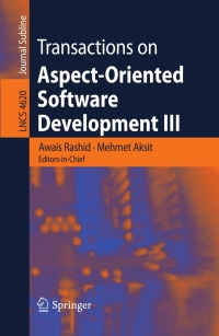 Cover image: Transactions on Aspect-Oriented Software Development III 1st edition 9783540751618