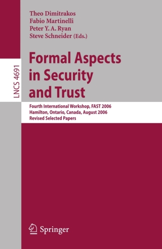 Cover image: Formal Aspects in Security and Trust 1st edition 9783540752264