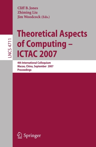 Cover image: Theoretical Aspects of Computing - ICTAC 2007 1st edition 9783540752905