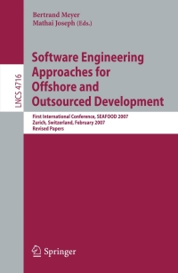 Cover image: Software Engineering Approaches for Offshore and Outsourced Development 1st edition 9783540755418