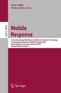 Imagen de portada: Mobile Response 1st edition 9783540756675