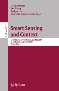 Cover image: Smart Sensing and Context 1st edition 9783540756958
