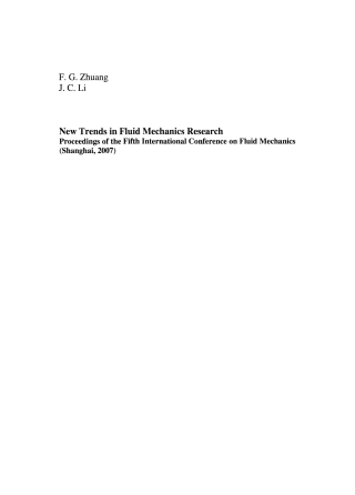 Imagen de portada: New Trends in Fluid Mechanics Research 9783540759942