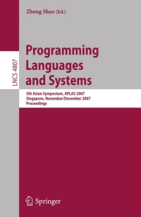 Imagen de portada: Programming Languages and Systems 1st edition 9783540766360