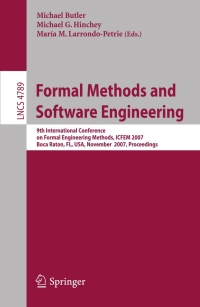 Immagine di copertina: Formal Methods and Software Engineering 1st edition 9783540766483