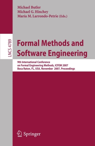 Cover image: Formal Methods and Software Engineering 1st edition 9783540766483