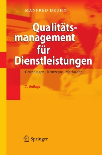 Cover image: Qualitätsmanagement für Dienstleistungen 7th edition 9783540768678