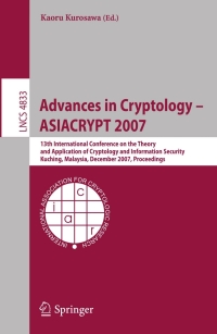 Cover image: Advances in Cryptology – ASIACRYPT 2007 1st edition 9783540768999