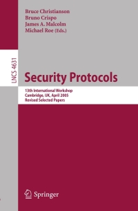 Omslagafbeelding: Security Protocols 1st edition 9783540771555