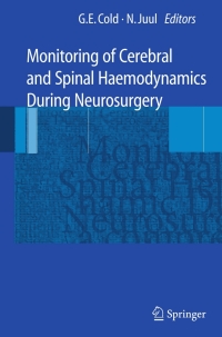Imagen de portada: Monitoring of Cerebral and Spinal Haemodynamics during Neurosurgery 1st edition 9783540778721
