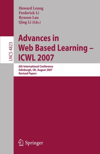 Cover image: Advances in Web Based Learning - ICWL 2007 1st edition 9783540781387